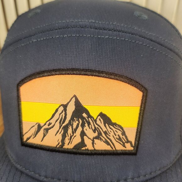 Subaru Gear Colorblock Mountain Snapback Hat Cap Navy Blue Patch Outdoors Hiking - Picture 3 of 11